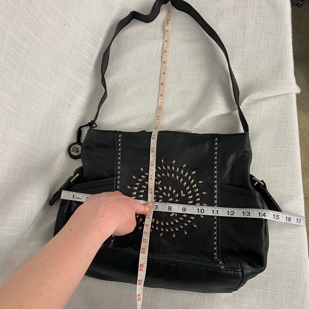 COPY - The Sak Black Leather Stitched Shoulder Bag - Picture 7 of 7